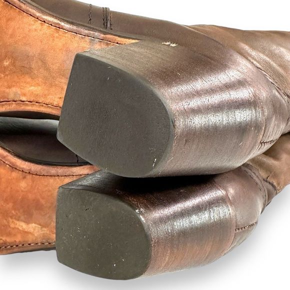 Frye Boots Womens 9.5 B Jane Knee High Tall Cuff Riding Brown Leather 2.75" Heel - Picture 13 of 13